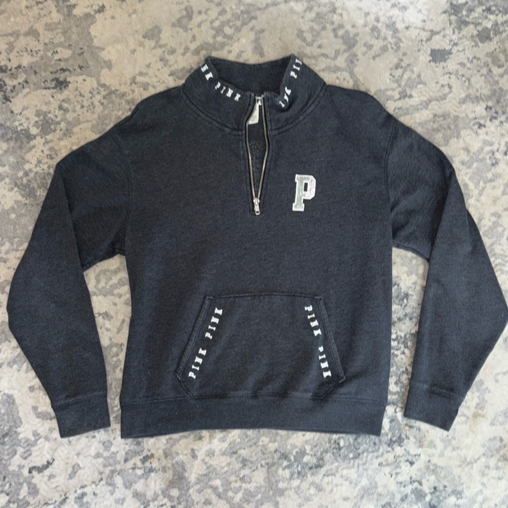 Victoria Secret Pink Grey Half Zip Up